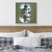 Olijfgroen en drie, kalm houden canvas afdruk (Insitu (Slaapkamer))