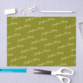 Olijfgroen en Elegante Crème Script Boho Bruiloft Tissuepapier (Craft)