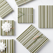 Olijfgroen en gele strepen Giftwrap Inpakpapier Vel