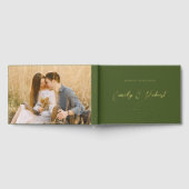 Olijfgroen en goud Elegant Script Wedding Gastenboek (Volledig)