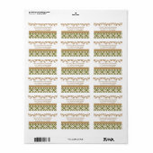 Olijfgroen en goud retour adreslabels Custom Etiket (Full Sheet)