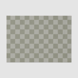 Olijfgroen en grijs geruit patroonontwerp tissuepapier