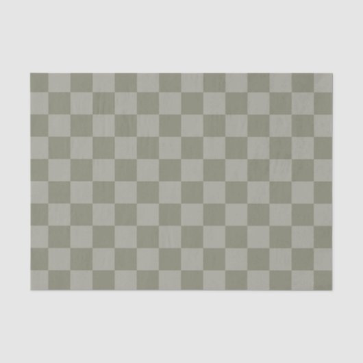 Olijfgroen en grijs geruit patroonontwerp tissuepapier (Voorkant)