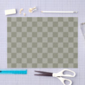 Olijfgroen en grijs geruit patroonontwerp tissuepapier (Craft)