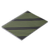 Olijfgroen en houtskool met vijf strepen notitieboek (Linkerzijde)