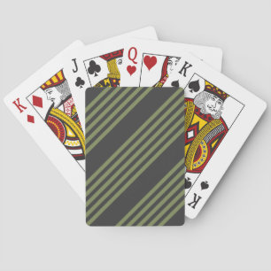 Olijfgroen en houtskool met vijf strepen pokerkaarten