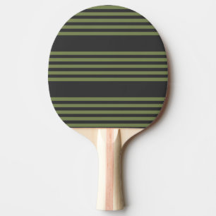 Olijfgroen en houtskool met vijf strepen tafeltennisbatje