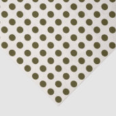 Olijfgroen en Old Lace Solid Coloured Polka Dots Tissuepapier (Detail)