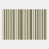 Olijfgroen en oude kant Polka Dots en Stripes Inpakpapier Vel (Voorkant 2)