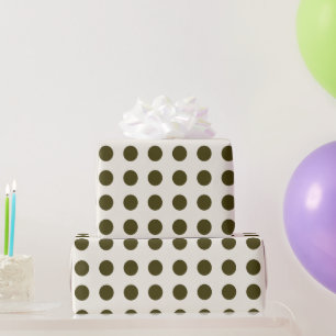 Olijfgroen en oude kantstippenpatroon cadeaupapier
