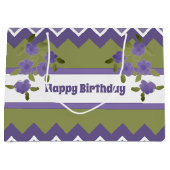 Olijfgroen en Paars drijfveer Groot Cadeauzakje (Voorkant)