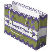 Olijfgroen en Paars drijfveer Groot Cadeauzakje (Voorkant Gekanteld)