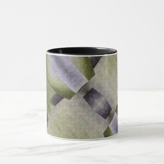 Olijfgroen en Paarse kunst Deco Abstracte Mok (Midden)