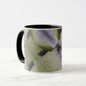 Olijfgroen en Paarse kunst Deco Abstracte Mok (Voorkant links)