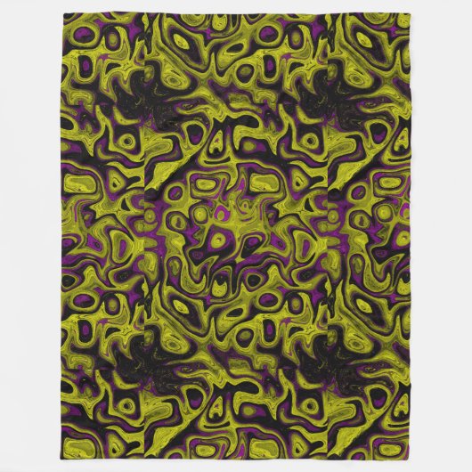 Olijfgroen en Paarse vuursteen Fleece Deken (Voorkant)