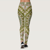 Olijfgroen en pastel mandala patroon leggings (Achterkant)