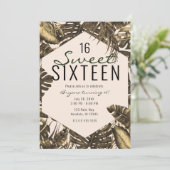 Olijfgroen en roomkleurige palmbladeren, gezoet 16 kaart (Staand voorkant)