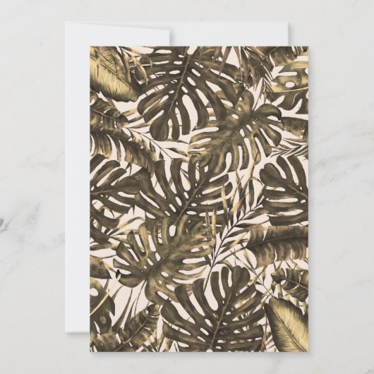 Olijfgroen en roomkleurige palmbladeren, gezoet 16 kaart (Achterkant)