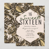 Olijfgroen en roomkleurige palmbladeren, gezoet 16 kaart (Voorkant / Achterkant)