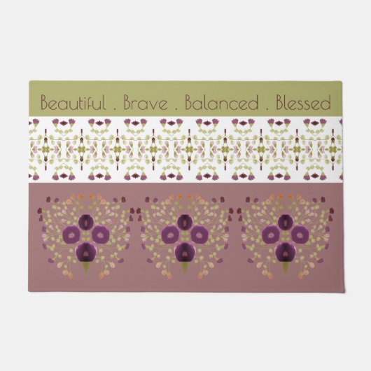 Olijfgroen en Roos Deurmat (Voorkant)