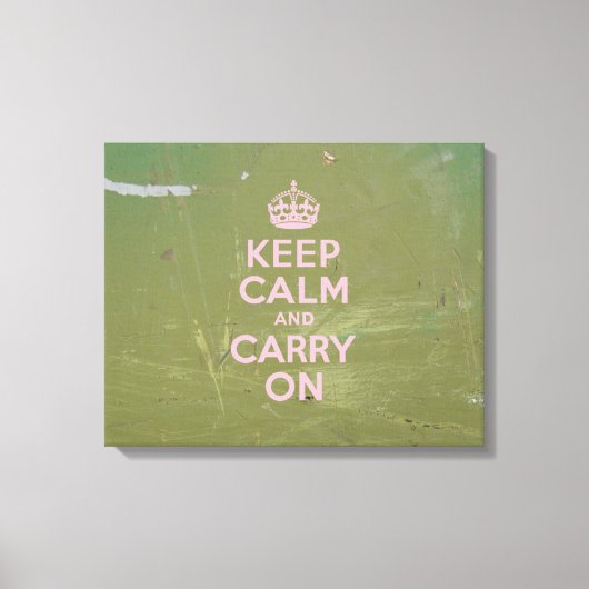 Olijfgroen en roze kalm houden canvas afdruk (Voorkant)