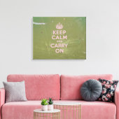 Olijfgroen en roze kalm houden canvas afdruk (Insitu (Woonkamer))