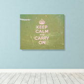 Olijfgroen en roze kalm houden canvas afdruk (Insitu (Houten vloer))