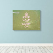 Olijfgroen en roze kalm houden canvas afdruk (Insitu (Houten vloer))