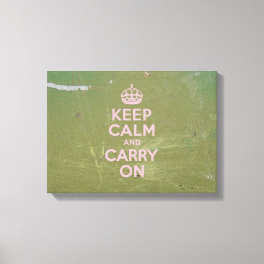 Olijfgroen en roze kalm houden canvas afdruk (Voorkant)