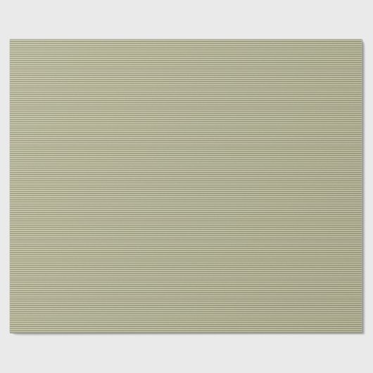 Olijfgroen en Tan Thin Stripes Cadeaupapier (Vlak)
