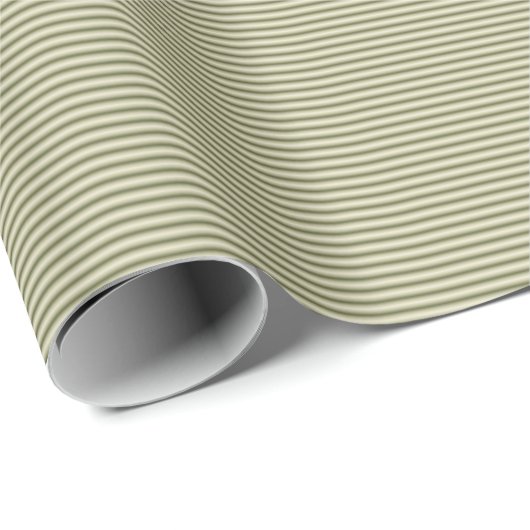 Olijfgroen en Tan Thin Stripes Cadeaupapier (Rol Hoek)