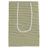 Olijfgroen en Tan Thin Stripes Medium Cadeauzakje (Achterkant)
