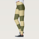 Olijfgroen en Tannestrepen Leggings<br><div class="desc">afbeelding van dikke gekleurde olijfgroene en tannestrepen.</div>