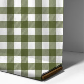 Olijfgroen en wit buffelplaidpatroon stof