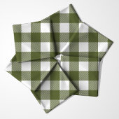 Olijfgroen en wit buffelplaidpatroon stof