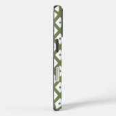 Olijfgroen en wit diamantpatroon Case-Mate iPhone case (Achterkant / Rechts)