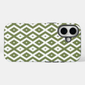 Olijfgroen en wit diamantpatroon Case-Mate iPhone case (Achterkant (horizontaal))
