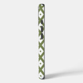 Olijfgroen en wit diamantpatroon Case-Mate iPhone case (Achterkant / Links)
