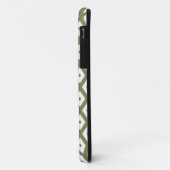 Olijfgroen en wit diamantpatroon Case-Mate iPhone case (Achterkant/links)