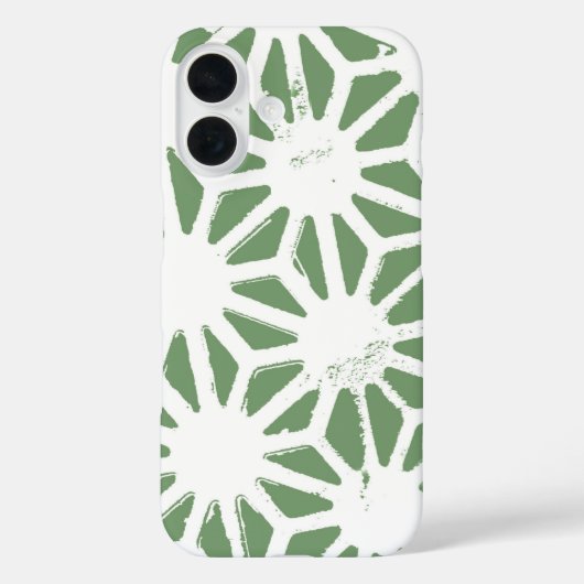 Olijfgroen en wit geometrisch patroon Case-Mate iPhone case (Achterkant)
