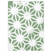 Olijfgroen en wit geometrisch patroon klembord (Achterkant)