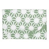 Olijfgroen en wit geometrisch patroon kussensloop (Voorkant)