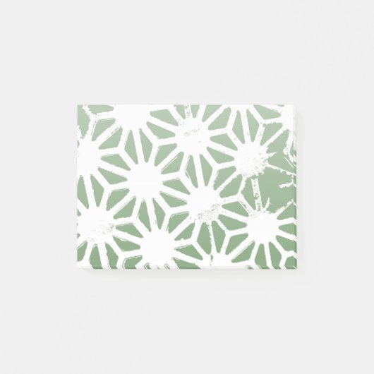 Olijfgroen en wit geometrisch patroon post-it® notes (Voorkant)