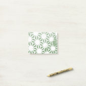 Olijfgroen en wit geometrisch patroon post-it® notes (Op bureau)