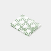 Olijfgroen en wit geometrisch patroon post-it® notes (Schuin)