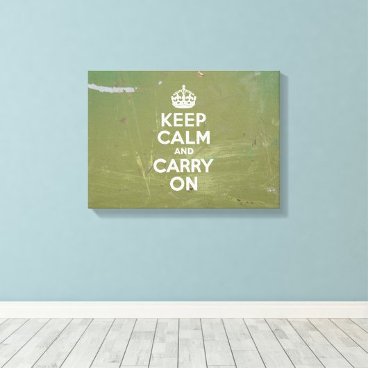 Olijfgroen en wit kalm houden canvas afdruk (Insitu (Houten vloer))