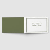 Olijfgroen en wit klassieke eenvoudige moderne bru gastenboek (Volledig)