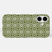 Olijfgroen en Wit Marokkaans Zellige Patroon Case-Mate iPhone Case (Achterkant (horizontaal))