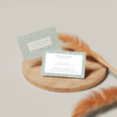 Olijfgroen en wit paisleypatroon visitekaartje