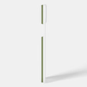 Olijfgroen en wit vijf strepen patroon iPhone hoesje (Rechterkant)